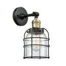 Innovations Lighting Small Bell Cage 1 Light Semi-Flush Mount Part Of The Franklin Restoration Collection 201F-BAB-G52-CE-LED