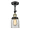 Bell Semi-Flush Mount shown in the Black Antique Brass finish with a Clear shade