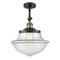 Oxford Semi-Flush Mount shown in the Black Antique Brass finish with a Clear shade