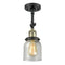 Bell Semi-Flush Mount shown in the Black Antique Brass finish with a Seedy shade