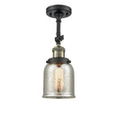 Bell Semi-Flush Mount shown in the Black Antique Brass finish with a Silver Plated Mercury shade