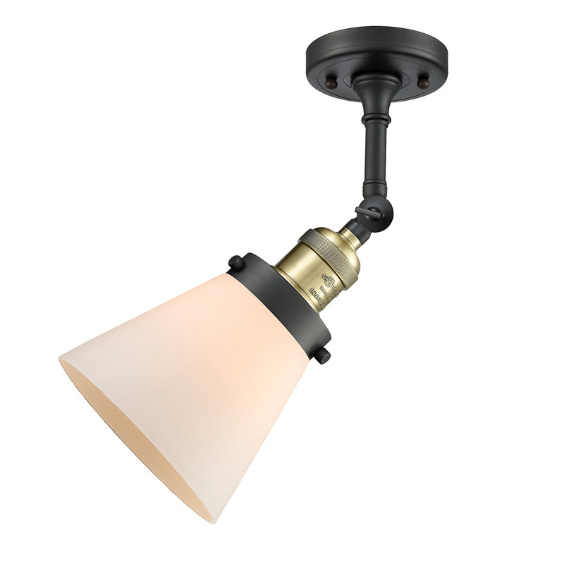 Innovations Lighting Small Cone 1 Light Semi-Flush Mount Part Of The Franklin Restoration Collection 201F-BAB-G61