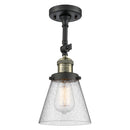 Cone Semi-Flush Mount shown in the Black Antique Brass finish with a Seedy shade