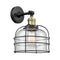 Innovations Lighting Large Bell Cage 1 Light Semi-Flush Mount Part Of The Franklin Restoration Collection 201F-BAB-G72-CE