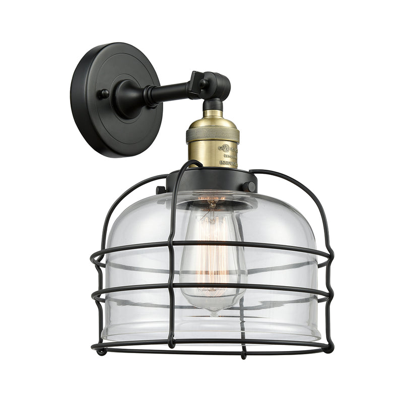 Innovations Lighting Large Bell Cage 1 Light Semi-Flush Mount Part Of The Franklin Restoration Collection 201F-BAB-G72-CE-LED