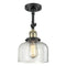 Bell Semi-Flush Mount shown in the Black Antique Brass finish with a Clear shade