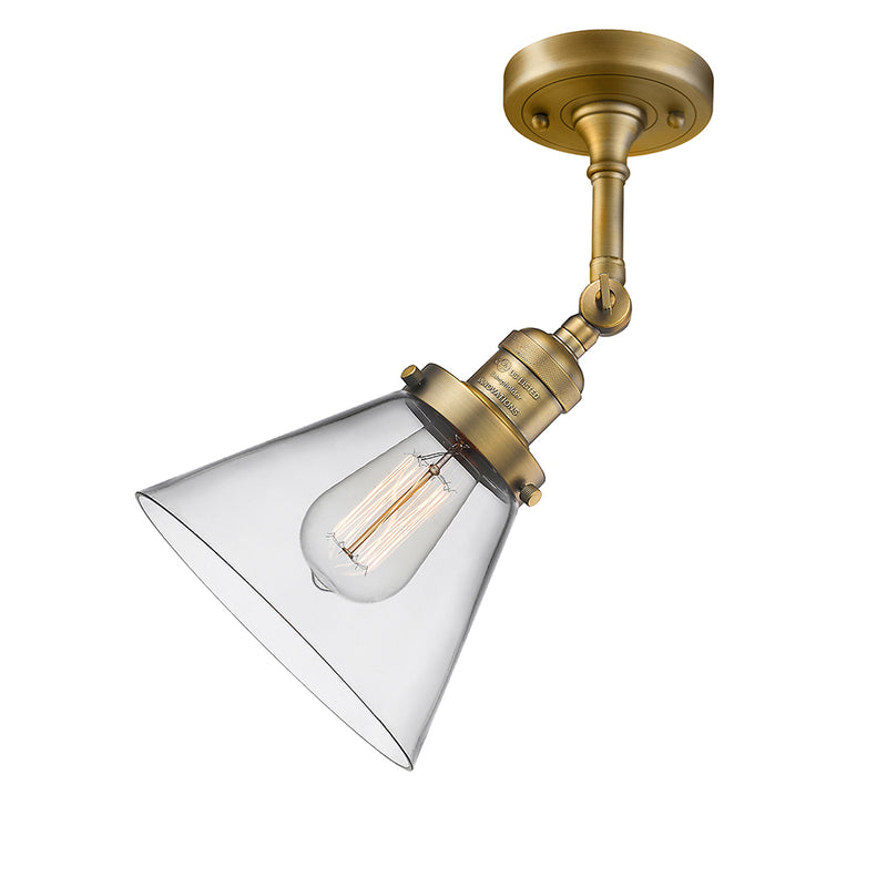 Innovations Lighting Large Cone 1 Light Semi-Flush Mount Part Of The Franklin Restoration Collection 201F-BB-G42