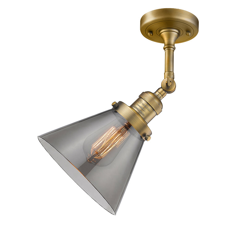 Innovations Lighting Large Cone 1 Light Semi-Flush Mount Part Of The Franklin Restoration Collection 201F-BB-G43