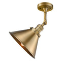 Briarcliff Semi-Flush Mount shown in the Brushed Brass finish with a Brushed Brass shade