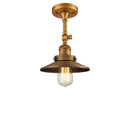 Railroad Semi-Flush Mount shown in the Brushed Brass finish with a Brushed Brass shade