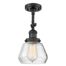 Fulton Semi-Flush Mount shown in the Matte Black finish with a Clear shade