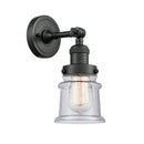 Innovations Lighting Small Canton 1 Light Semi-Flush Mount Part Of The Franklin Restoration Collection 201F-BK-G184S-LED