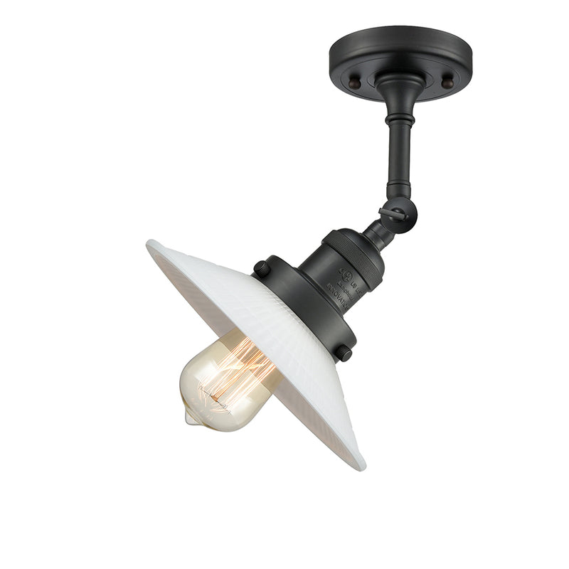 Innovations Lighting Halophane 1 Light Semi-Flush Mount Part Of The Franklin Restoration Collection 201F-BK-G1