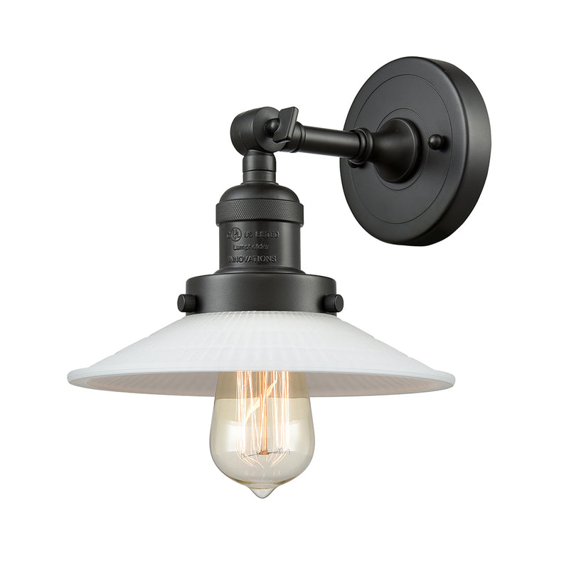 Innovations Lighting Halophane 1 Light Semi-Flush Mount Part Of The Franklin Restoration Collection 201F-BK-G1