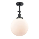 Beacon Semi-Flush Mount shown in the Matte Black finish with a Matte White shade