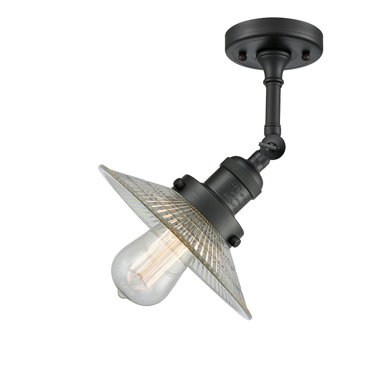 Innovations Lighting Halophane 1 Light Semi-Flush Mount Part Of The Franklin Restoration Collection 201F-BK-G2-LED