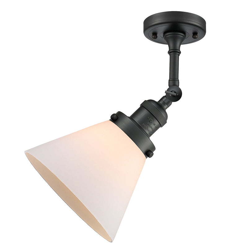 Innovations Lighting Large Cone 1 Light Semi-Flush Mount Part Of The Franklin Restoration Collection 201F-BK-G41-LED