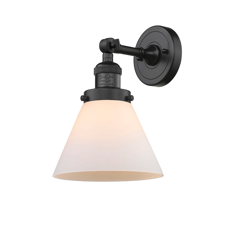 Innovations Lighting Large Cone 1 Light Semi-Flush Mount Part Of The Franklin Restoration Collection 201F-BK-G41-LED