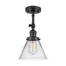 Cone Semi-Flush Mount shown in the Matte Black finish with a Clear shade