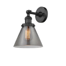 Innovations Lighting Large Cone 1 Light Semi-Flush Mount Part Of The Franklin Restoration Collection 201F-BK-G43-LED