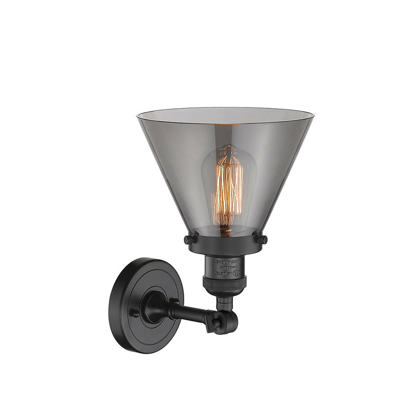 Innovations Lighting Large Cone 1 Light Semi-Flush Mount Part Of The Franklin Restoration Collection 201F-BK-G43