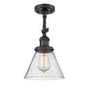 Cone Semi-Flush Mount shown in the Matte Black finish with a Seedy shade