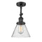 Cone Semi-Flush Mount shown in the Matte Black finish with a Seedy shade