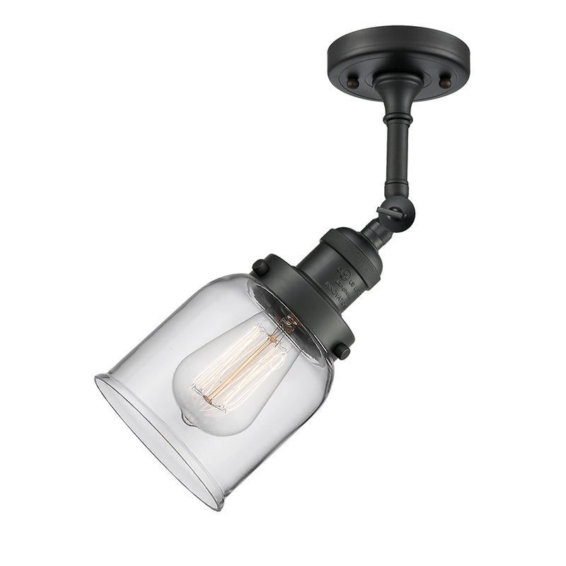 Innovations Lighting Small Bell 1 Light Semi-Flush Mount Part Of The Franklin Restoration Collection 201F-BK-G52