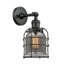 Innovations Lighting Small Bell Cage 1 Light Semi-Flush Mount Part Of The Franklin Restoration Collection 201F-BK-G53-CE-LED