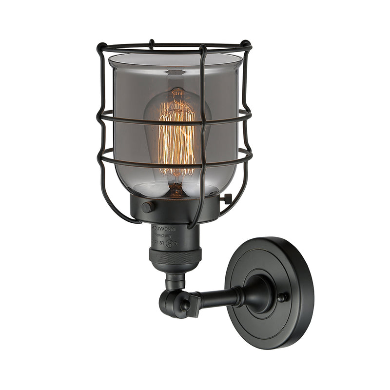 Innovations Lighting Small Bell Cage 1 Light Semi-Flush Mount Part Of The Franklin Restoration Collection 201F-BK-G53-CE