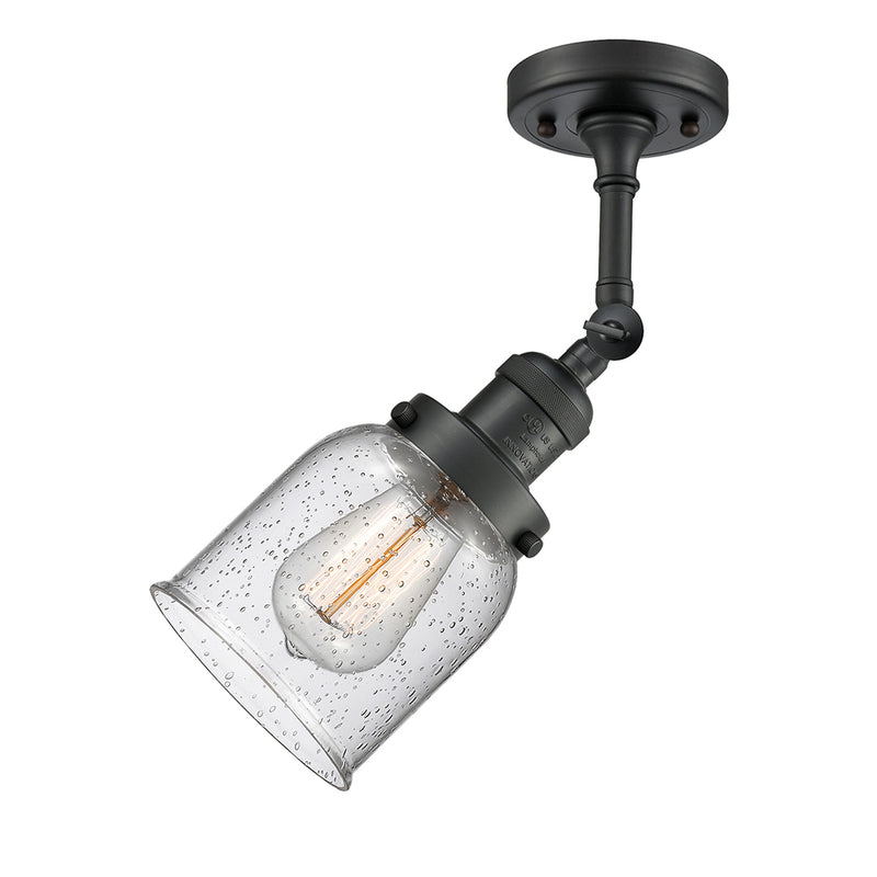 Innovations Lighting Small Bell 1 Light Semi-Flush Mount Part Of The Franklin Restoration Collection 201F-BK-G54