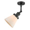 Innovations Lighting Small Cone 1 Light Semi-Flush Mount Part Of The Franklin Restoration Collection 201F-BK-G61-LED