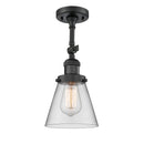 Cone Semi-Flush Mount shown in the Matte Black finish with a Clear shade