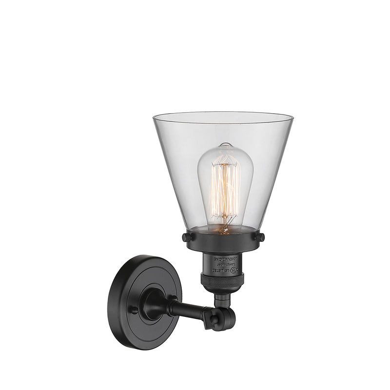 Innovations Lighting Small Cone 1 Light Semi-Flush Mount Part Of The Franklin Restoration Collection 201F-BK-G62-LED