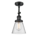 Cone Semi-Flush Mount shown in the Matte Black finish with a Seedy shade