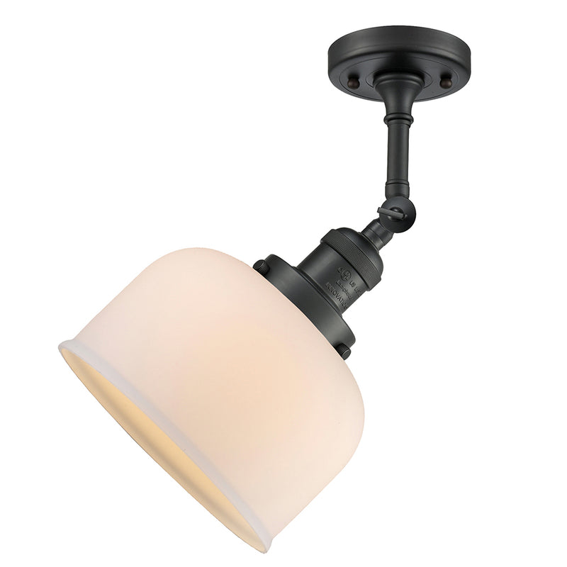 Innovations Lighting Large Bell 1 Light Semi-Flush Mount Part Of The Franklin Restoration Collection 201F-BK-G71-LED