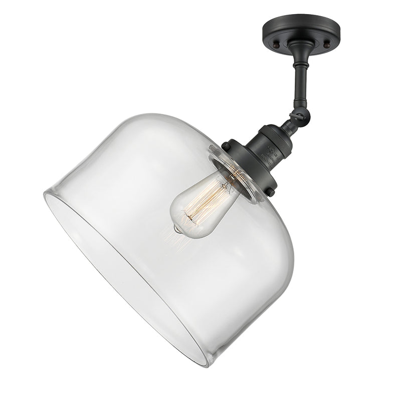 Innovations Lighting X-Large Bell 1 Light Semi-Flush Mount Part Of The Franklin Restoration Collection 201F-BK-G72-L-LED