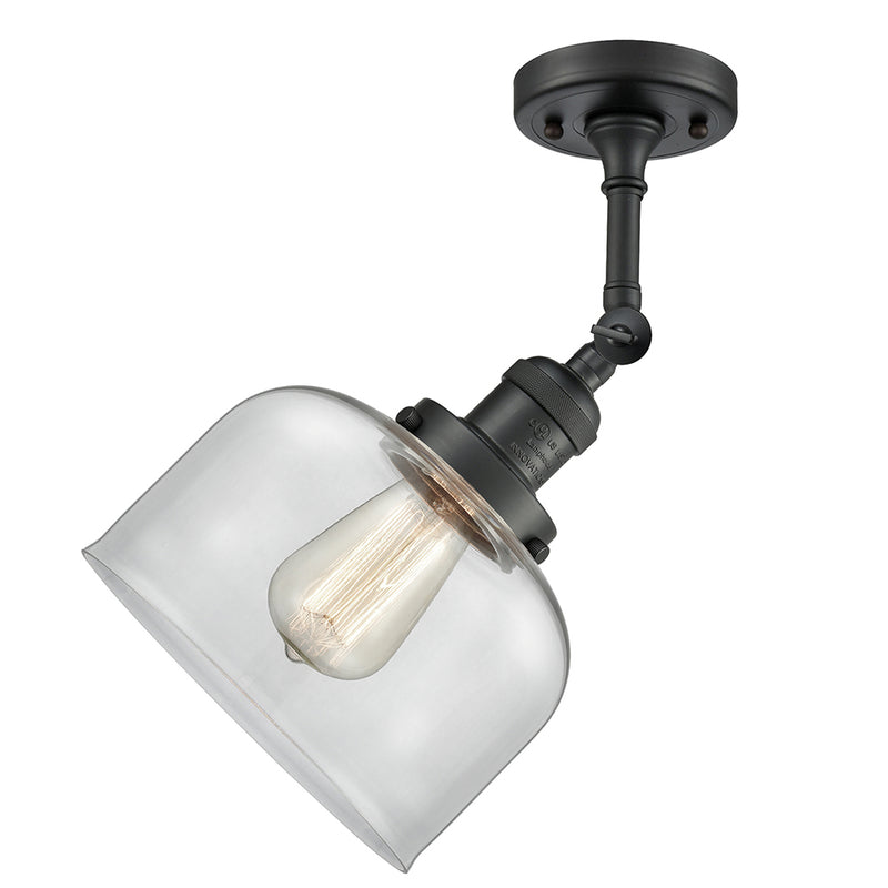 Innovations Lighting Large Bell 1 Light Semi-Flush Mount Part Of The Franklin Restoration Collection 201F-BK-G72