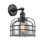 Innovations Lighting Large Bell Cage 1 Light Semi-Flush Mount Part Of The Franklin Restoration Collection 201F-BK-G73-CE-LED