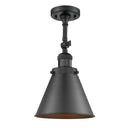 Appalachian Semi-Flush Mount shown in the Matte Black finish with a Matte Black shade