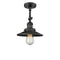 Railroad Semi-Flush Mount shown in the Matte Black finish with a Matte Black shade