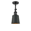 Addison Semi-Flush Mount shown in the Matte Black finish with a Matte Black shade