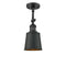 Addison Semi-Flush Mount shown in the Matte Black finish with a Matte Black shade