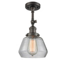 Fulton Semi-Flush Mount shown in the Oil Rubbed Bronze finish with a Clear shade