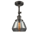 Fulton Semi-Flush Mount shown in the Oil Rubbed Bronze finish with a Plated Smoke shade