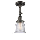 Canton Semi-Flush Mount shown in the Oil Rubbed Bronze finish with a Seedy shade