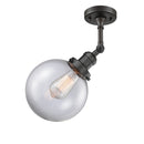 Beacon Semi-Flush Mount shown in the Oil Rubbed Bronze finish with a Clear shade