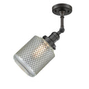 Stanton Semi-Flush Mount shown in the Oil Rubbed Bronze finish with a Clear Wire Mesh shade