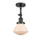 Olean Semi-Flush Mount shown in the Oil Rubbed Bronze finish with a Matte White shade