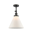 Cone Semi-Flush Mount shown in the Oil Rubbed Bronze finish with a Matte White shade